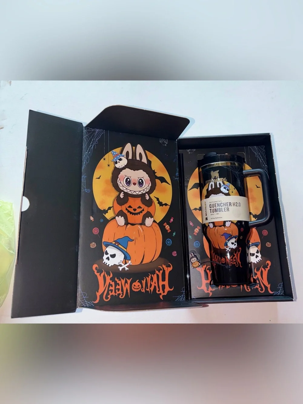 Stanley Halloween Pumpkin Character Tumbler - Black and Orange